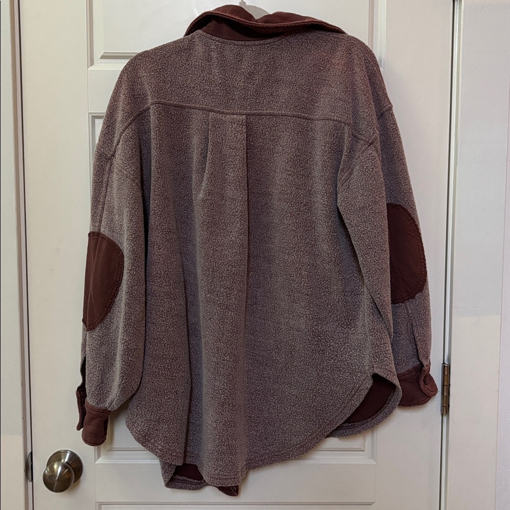 Free People Ruby Jacket Shacket Brown/Burgundy Ra… - image 9